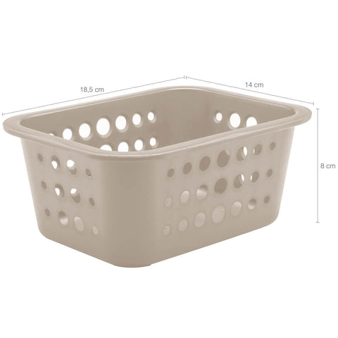 Kit 4 Caixas Organizadoras 1,5L Plásticas Bege Ou Cestos Multiuso Pequenos Closet Lavanderia