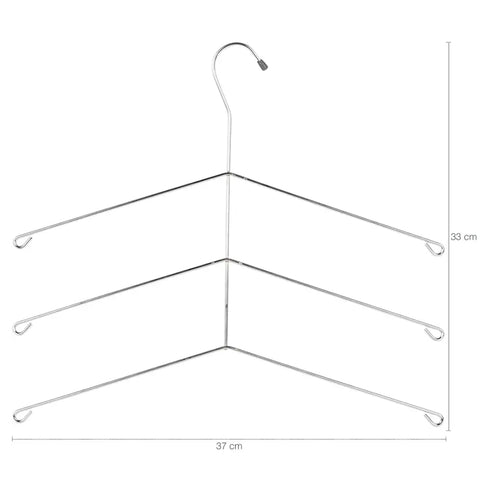 5 Cabides Cromados Triplo Para Camisas Camisetas Blusas Guarda Roupas Passerini
