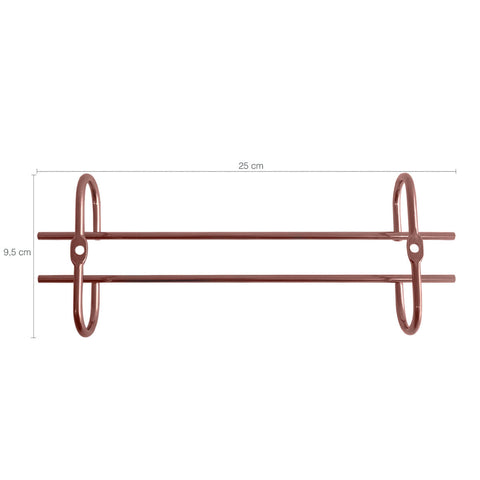 2 Organizadores Porta Taças 25cm Suporte Suspenso Reto Rose Gold Adega