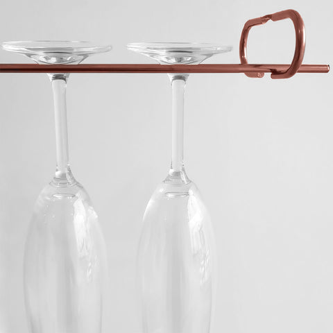 3 Suportes de Taças Rose Gold 25cm Decoração Adega Bar Vinho Organizador Suspenso
