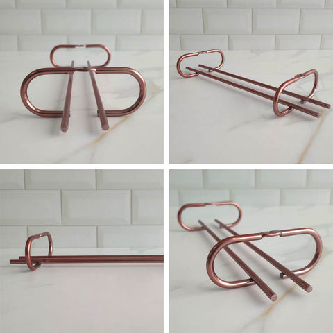 3 Suportes de Taças Rose Gold 25cm Decoração Adega Bar Vinho Organizador Suspenso