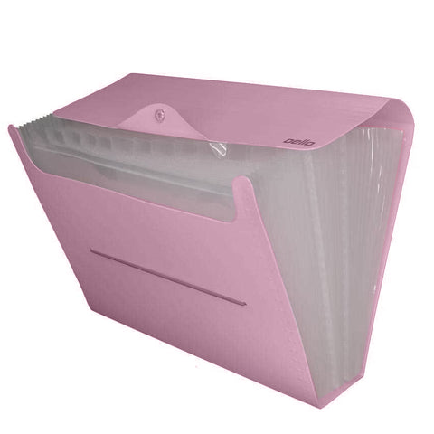 Kit 2 Pastas Sanfonadas A4 31 Divisórias Rosa Pastas Organizadoras de Documentos Linho Serena