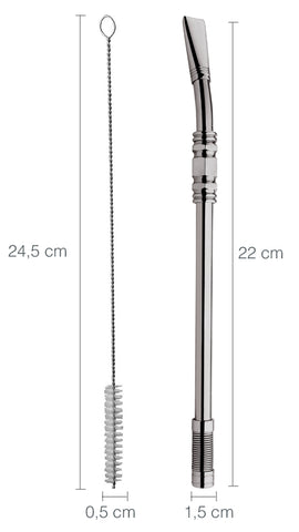 3 Bombas De 21cm Tererê Chimarrão Aço Inox Anel Bojo Mola