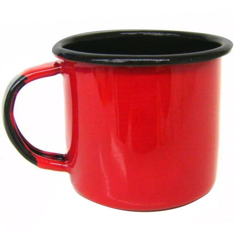 Caneca Xícara de 70ml Chá Café Esmaltadas Agata Cozinha Vermelha