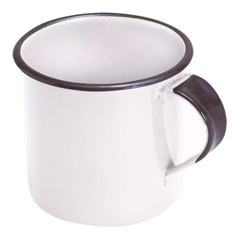 Caneca Xícara de 70ml Chá Café Esmaltadas Agata Cozinha Branca