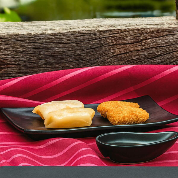 Kit Sushi 6 Peças e Prato Retangular Mesa Posta Japonesa Culinária