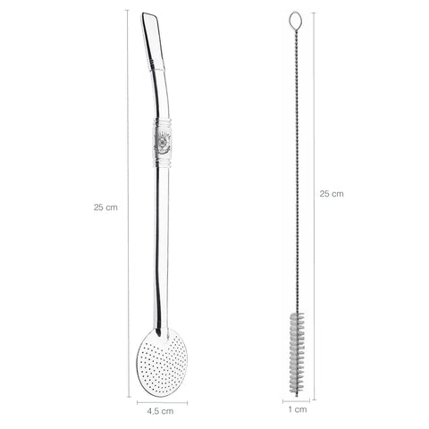 Bomba Para Chimarrão Tereré 25cm Aço Inox Com Rosca Bocal
