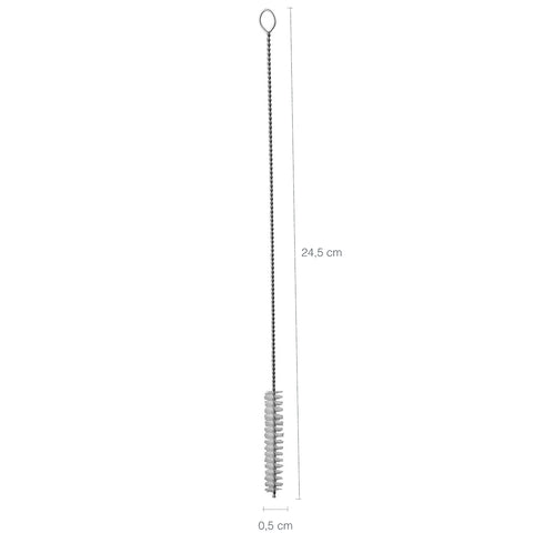 Bomba De Chimarrão 23cm Aço Inox Bomba Lisa Com Escovinha