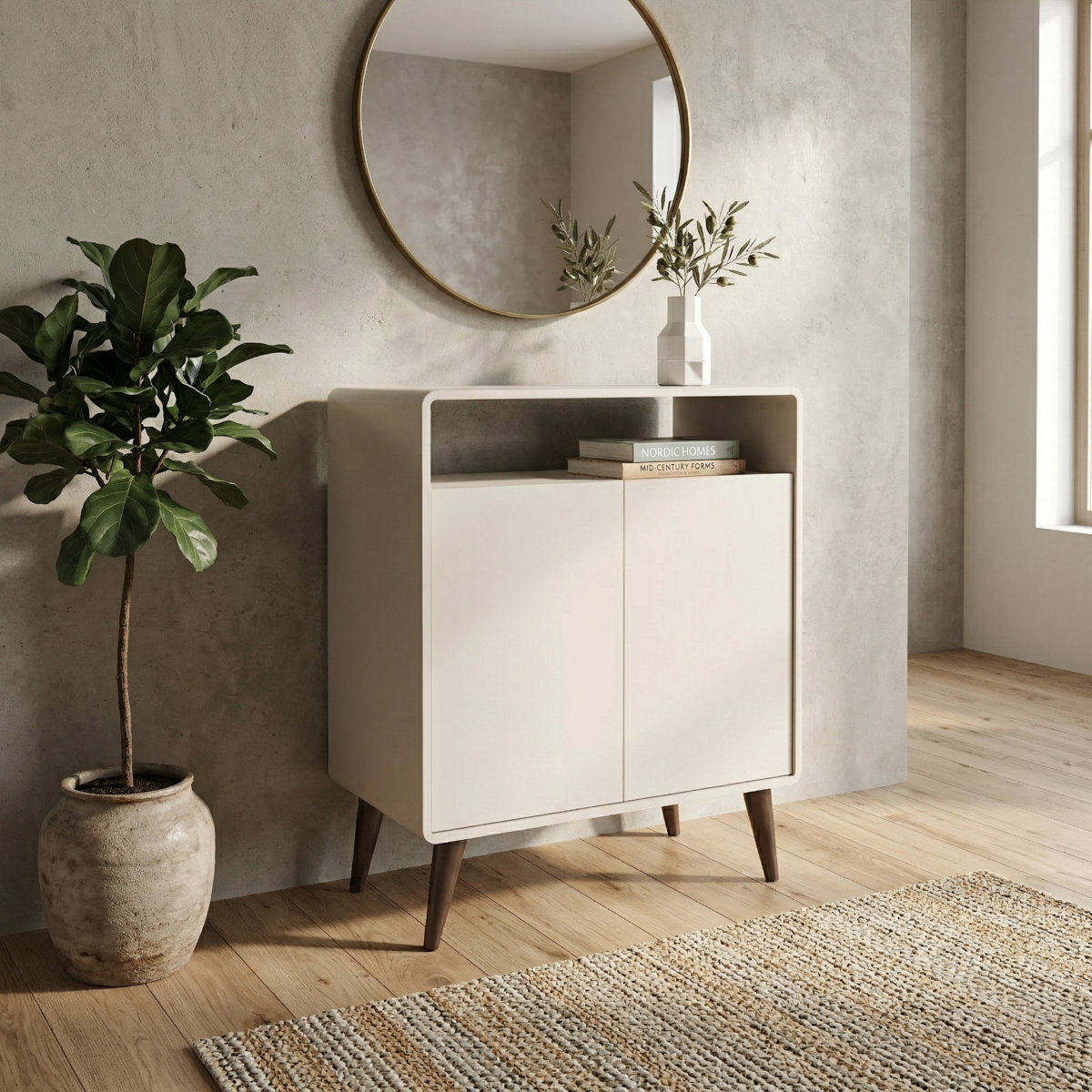 Armário Balcão Aparador Multiuso Curve Mb1123 Off White – Zanline