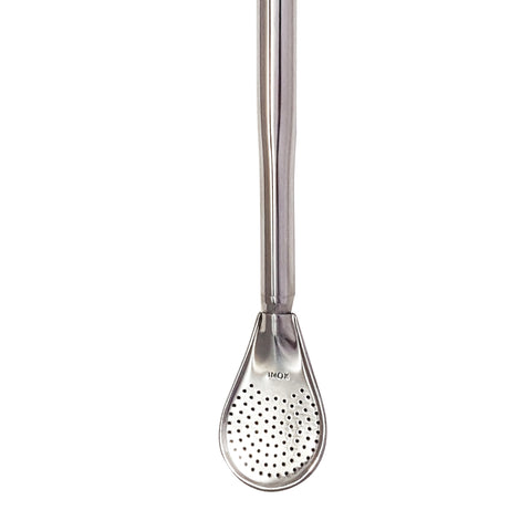 Bomba Para Mate Chimarrão ou Terere 24cm Inox Ouro 18k Pera Cuia