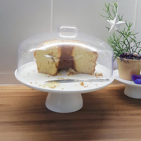 Boleira Cake Com Cúpula 32cm Com Base Decoração Festa Mesa Branca