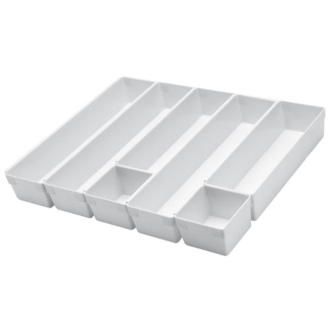 Suporte Organizador de Gavetas com 7 Peças Separador de Talheres de Encaixes Divisor Branco