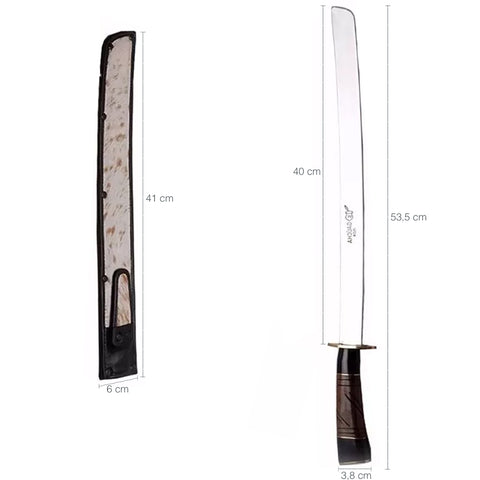 Sabre Gaúcho Cabo Chifre Madeira 16'' Champagne Bainha Pêlos