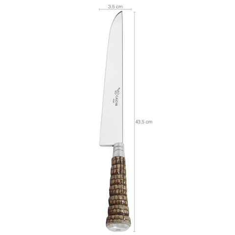 Faca Cutelaria 12'' Rabo De Tatu Churrasco Bainha De Couro Inox