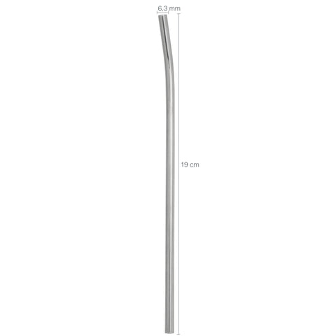 Canudo De Aço Inox Reutilizável Ecológico Curvado 6,3mm 19cm