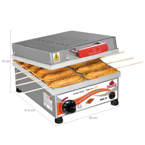 Máquina Crepeira Elétrica para 12 Crepes Suíços Em 5 Minutos 127v