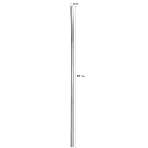 Canudo De Aço Inox Reutilizável Sustentável Reto 5mm 19cm