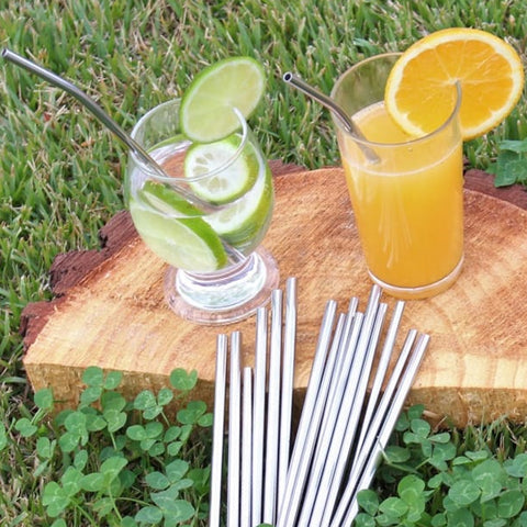 Canudo De Aço Inox Reutilizável Sustentável Reto 5mm 19cm