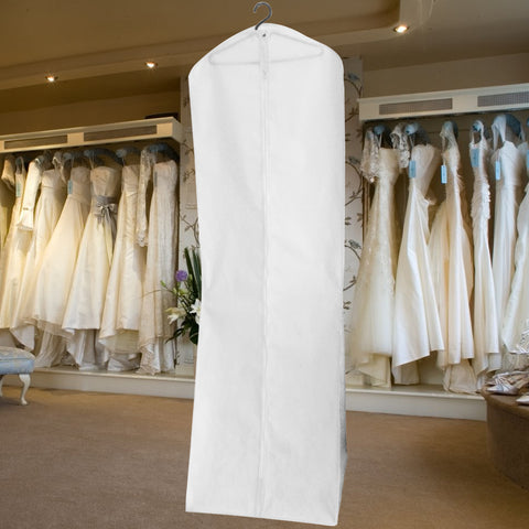 Capa Para Vestido De Noiva Longo Com Ziper 180 Cm Tnt Branco