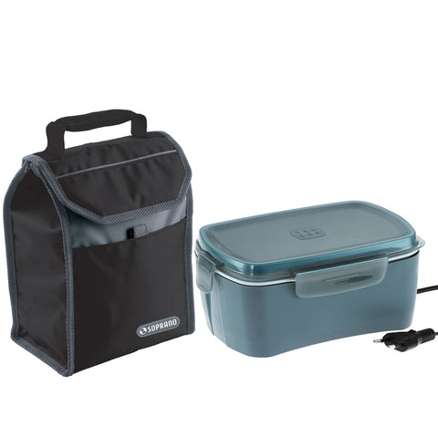 Marmita Elétrica 1,2l Bivolt E Cooler Lunch 4,2l Soprano Cinza e Preto