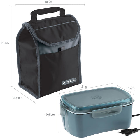 Marmita Elétrica 1,2l Bivolt E Cooler Lunch 4,2l Soprano Cinza e Preto