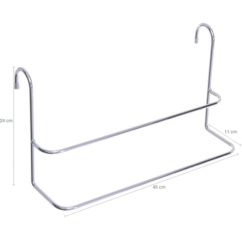 Suporte Duplo Porta Toalhas Toalheiro Aço Cromado Para Box