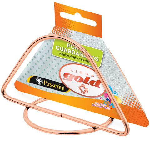 Kit 3 Suporte Porta Guardanapo Rose Gold de Papel para Mesa Passerini