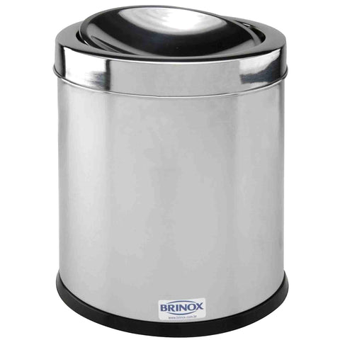 Lixeira Com Tampa Basculante Banheiro Cozinha 7,8L Aço Inox