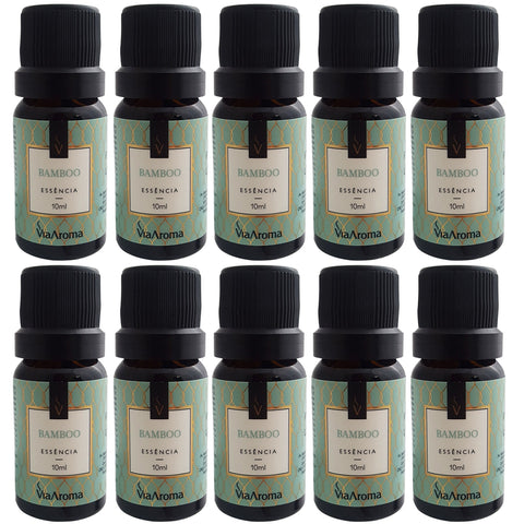 Kit 10 Essências De Aromatizador Via Aroma Aromaterapia 10ml Bamboo