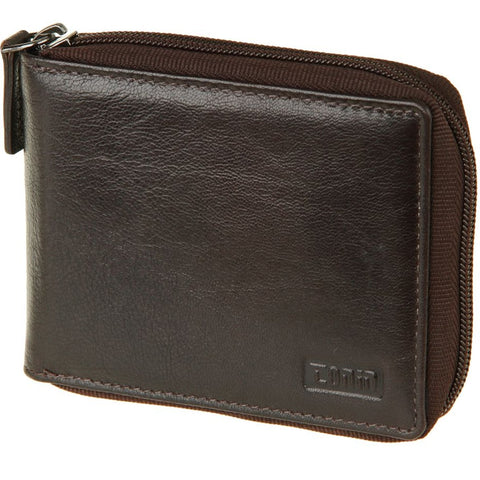 Carteira Masculina De Couro Fechamento Em Zíper Bolso Tonin