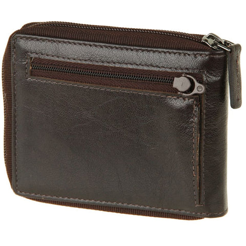 Carteira Masculina De Couro Fechamento Em Zíper Bolso Tonin