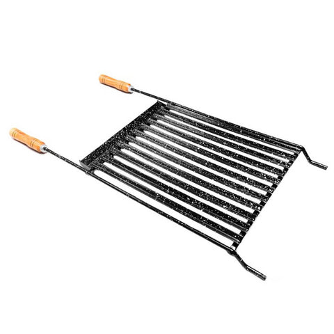 Grelha Para Churrasco Esmaltada Com Coletor De Gordura Carne Peixe