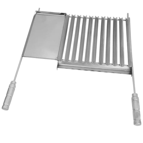 Grelha Inox Para Churrasco Com Coletor de Gordura E Chapa Auxiliar