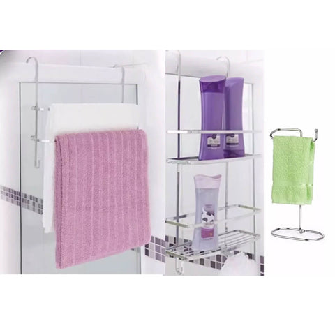 Toalheiro Suporte Shampoo Box E Toalheiro Bancada Banheiro