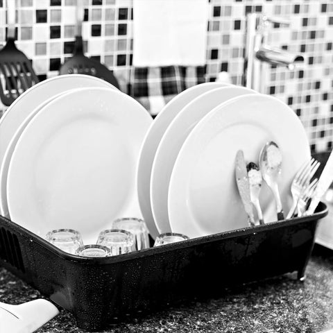Escorredor De Louças Coza Aberturas Porta Talheres Cozinha Preto