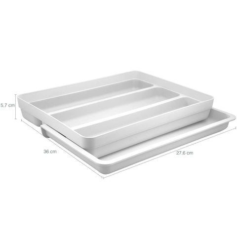 Organizador Suporte Extensível Porta Talheres Cozinha Gaveta Branco