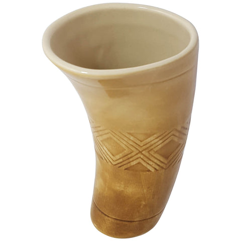 Cuia Copo Forma De Guampa Chifre Para Terere Em Porcelana