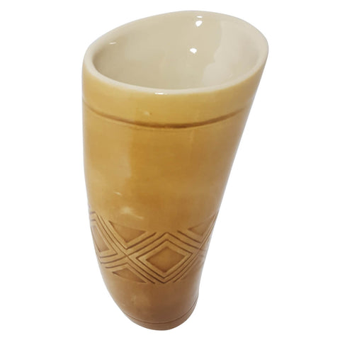Cuia Copo Forma De Guampa Chifre Para Terere Em Porcelana