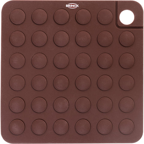 Descanso de Panela Silicone Apoio Quadrado Chocolate Brinox