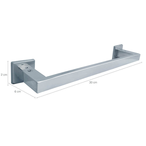 Toalheiro Suporte Porta Toalha de Rosto Aço Inox Parede 30cm Luxo Gardênia