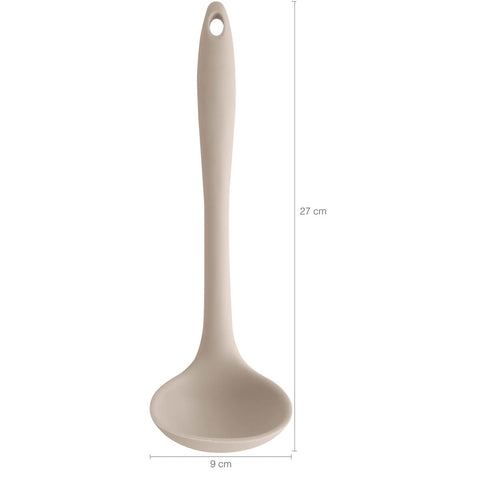 Conjunto Jogo de Talheres Silicone Colher Espátula Concha Fouet Bege