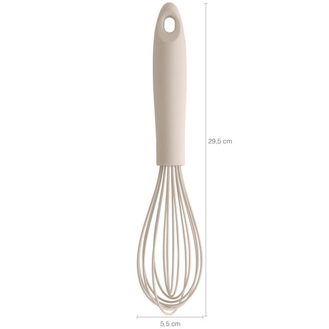 Conjunto Jogo de Talheres Silicone Colher Espátula Concha Fouet Bege