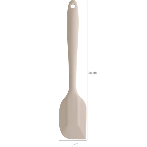 Conjunto Jogo de Talheres Silicone Colher Espátula Concha Fouet Bege