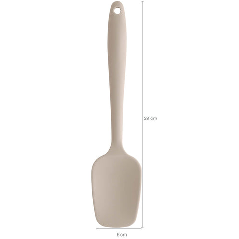Conjunto Jogo de Talheres Silicone Colher Espátula Concha Fouet Bege