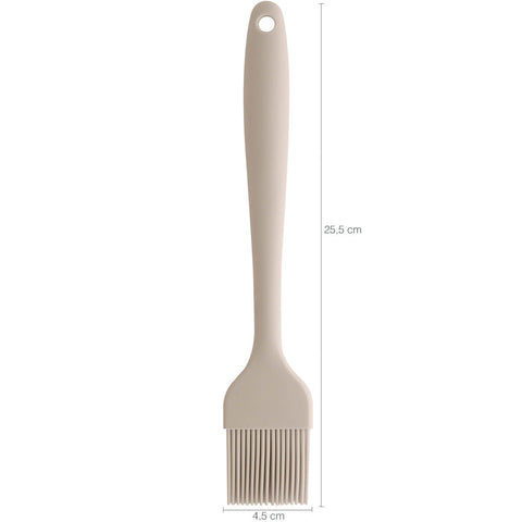 Conjunto Jogo de Talheres Silicone Colher Espátula Concha Fouet Bege