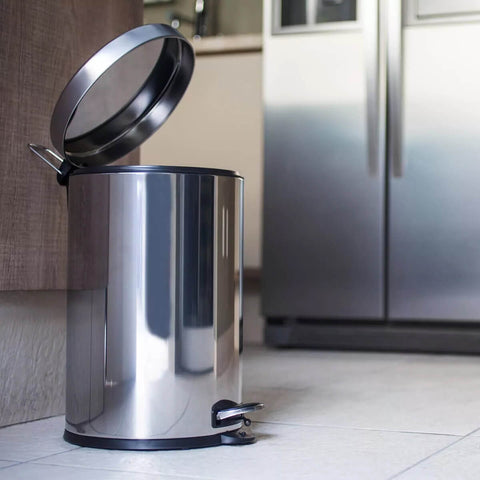 Lixeira Aço Inox 12l Com Tampa Pedal Balde Interno Brinox