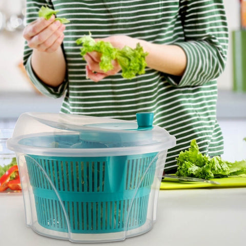 Secador de Salada Centrifuga Manual Seca Verduras e Vegetais Arthi Azul Tiffany