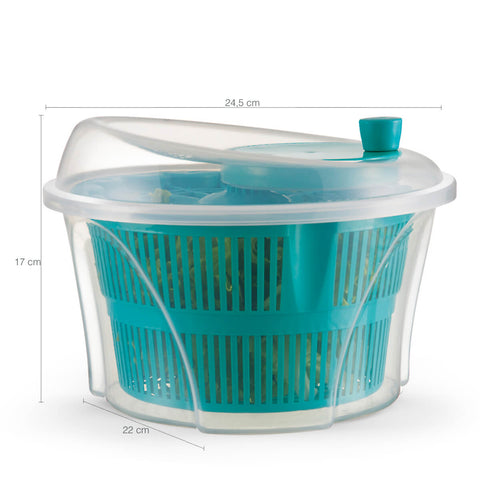 Secador de Salada Centrifuga Manual Seca Verduras e Vegetais Arthi Azul Tiffany