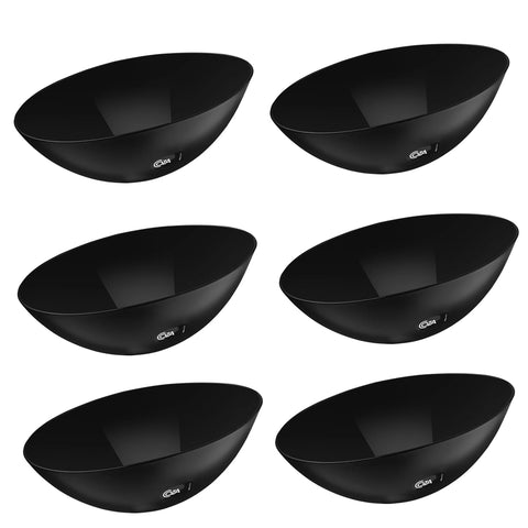 6 Saladeiras Coza Tigela Cozinha Saladeira Plastico Saladas Preto