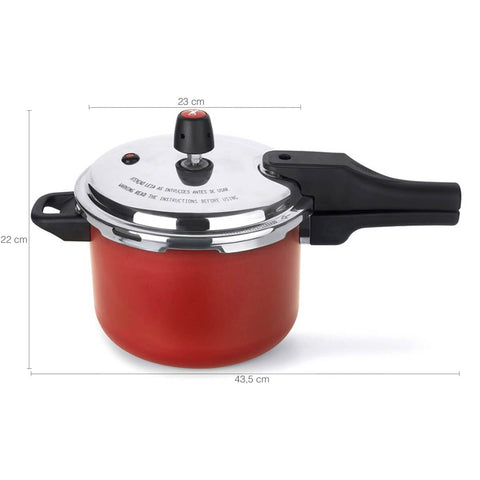 Panela De Pressão Antiaderente Multiflon Quartzo 4,5l Vermelho